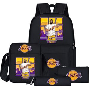 Unbranded (2, 4 pcs) NBA Lakers Logo School Bag 4 Pcs School Bag Lunch Bag Pencil Case Set Unbranded (2, 4 pcs) NBA Lakers Logo School Bag 4 Pcs School Bag Lunch Bag Pencil Case Set
