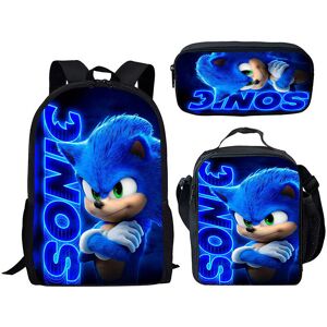 Unbranded (10) Sonic 3 Piece School Bag Lunch Bag Pencil Case Kids Set Unbranded (10) Sonic 3 Piece School Bag Lunch Bag Pencil Case Kids Set