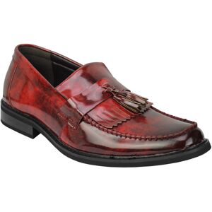 Xposed (42, Red) Mens Vintage Polished Leather Tassel Loafers Retro MOD Shoes in Oxbloo Xposed (42, Red) Mens Vintage Polished Leather Tassel Loafers Retro MOD Shoes in Oxbloo