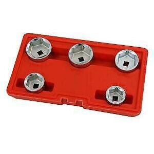 Oil Filter Socket Set Cap Wrench Kit 5 Pc 24 - 38 mm (Genuine Neilsen CT1780) Oil Filter Socket Set Cap Wrench Kit 5 Pc 24 - 38 mm (Genuine Neilsen CT1780)