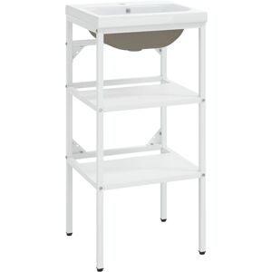 (white, 40 x 38 x 83 cm) vidaXL Bathroom Washbasin Frame & Built-in Basin Iron B (white, 40 x 38 x 83 cm) vidaXL Bathroom Washbasin Frame & Built-in Basin Iron B