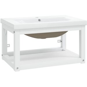 (white, 59 x 38 x 31 cm) vidaXL Bathroom Washbasin Frame & Built-in Basin Iron B (white, 59 x 38 x 31 cm) vidaXL Bathroom Washbasin Frame & Built-in Basin Iron B