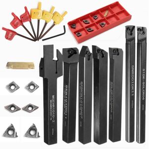 GreenZech 7pcs 10mm Shank Lathe Turning Tool Holder Boring Bar with 7pcs VP15TF Carbide In GreenZech 7pcs 10mm Shank Lathe Turning Tool Holder Boring Bar with 7pcs VP15TF Carbide In