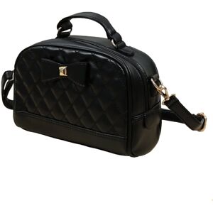 GreenZech (Black) Cute PU Leather Bowknot Candy Color Small Crossbody Bag for Women GreenZech (Black) Cute PU Leather Bowknot Candy Color Small Crossbody Bag for Women