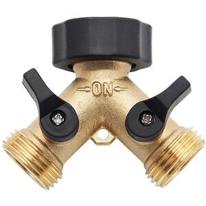 GreenZech (EU Standard) 3/4 Inch 2 Way Brass Hose Faucet Manifold Garden Tap Splitter Wate GreenZech (EU Standard) 3/4 Inch 2 Way Brass Hose Faucet Manifold Garden Tap Splitter Wate
