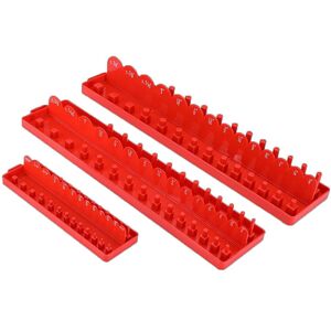 GreenZech 3pcs 1/4 3/8 1/2 Inch Socket Tray Set SAE Rail Rack Holder Storage Organizer She GreenZech 3pcs 1/4 3/8 1/2 Inch Socket Tray Set SAE Rail Rack Holder Storage Organizer She