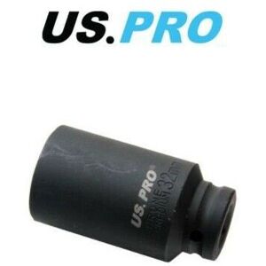 US PRO Single 1/2" Dr 32MM 6 Point Deep Impact Socket 1368 US PRO Single 1/2" Dr 32MM 6 Point Deep Impact Socket 1368