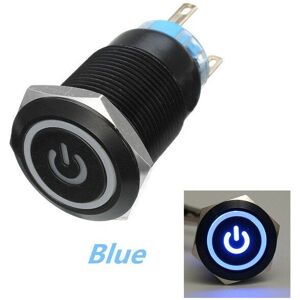 GreenZech (Blue) Silver 12mm LED Metal Push Button Latching Switch 4Pin Waterproof Push Bu GreenZech (Blue) Silver 12mm LED Metal Push Button Latching Switch 4Pin Waterproof Push Bu