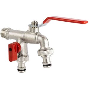 GreenZech 1/2 Inch Outdoor Double Head Tap Garden Brass Bock Faucet Outlet Replacement Val GreenZech 1/2 Inch Outdoor Double Head Tap Garden Brass Bock Faucet Outlet Replacement Val