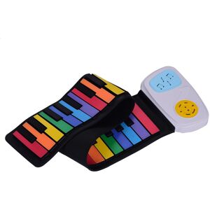 GreenZech 49 Keys Rainbow Roll-Up Piano Electronic Keyboard Colorful Silicon Built-in Spea GreenZech 49 Keys Rainbow Roll-Up Piano Electronic Keyboard Colorful Silicon Built-in Spea