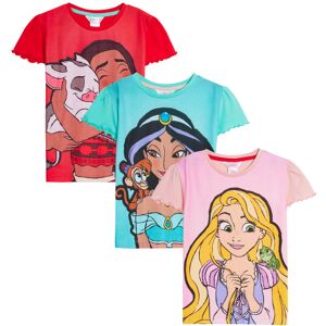 (9-10 Years) Girls 3 Pack Disney Princess T-Shirts Kids Jasmine Moana Rapunzel D (9-10 Years) Girls 3 Pack Disney Princess T-Shirts Kids Jasmine Moana Rapunzel D