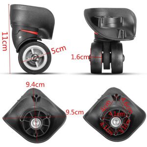 GreenZech 2Pcs Black Luggage Suitcase Universal Wheels Repair Replacement GreenZech 2Pcs Black Luggage Suitcase Universal Wheels Repair Replacement