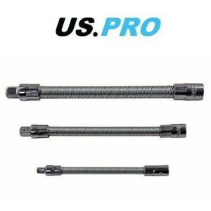 US PRO 3 Piece Flexible Extension Bar Adaptor Set - 1/4" 3/8" 1/2" Drives 4144 US PRO 3 Piece Flexible Extension Bar Adaptor Set - 1/4" 3/8" 1/2" Drives 4144