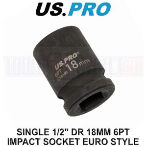 US PRO Tools 18mm Impact Socket 1/2" Drive 6 Point Single Hex 3820 US PRO Tools 18mm Impact Socket 1/2" Drive 6 Point Single Hex 3820