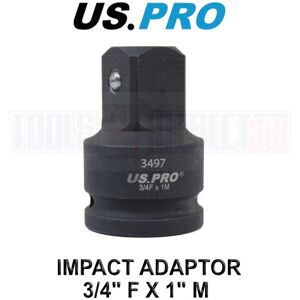 US PRO Tools Impact Socket Adaptor Step Up Adapter 3/4 Inch F to 1 Inch M 3497 US PRO Tools Impact Socket Adaptor Step Up Adapter 3/4 Inch F to 1 Inch M 3497