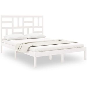 vidaXL Solid Wood Bed White - 140x190 cm - Bed vidaXL Solid Wood Bed White - 140x190 cm - Bed