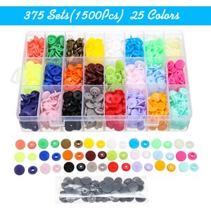 GreenZech (B) 375 Sets T5 Snap Poppers Fasteners Plastic Buttons 25 colors Pliers Punching GreenZech (B) 375 Sets T5 Snap Poppers Fasteners Plastic Buttons 25 colors Pliers Punching