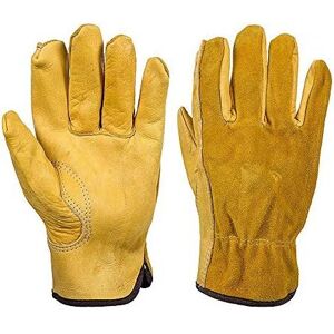 JZK Heavy duty Extra Large thorn proof gardening gloves for men, Yellow leather JZK Heavy duty Extra Large thorn proof gardening gloves for men, Yellow leather