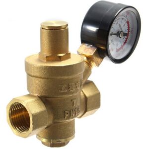 GreenZech 1/2' Inch Brass Water Pressure Reducing Regulator Reducer & Gauge Adjustable GreenZech 1/2' Inch Brass Water Pressure Reducing Regulator Reducer & Gauge Adjustable