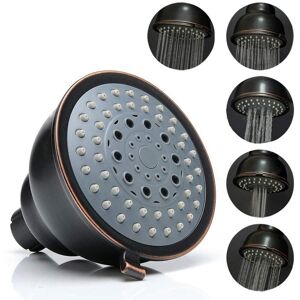 GreenZech (Black) High Pressure Shower Head - 4 Inch 5 Settings Adjustable Bathroom Shower GreenZech (Black) High Pressure Shower Head - 4 Inch 5 Settings Adjustable Bathroom Shower