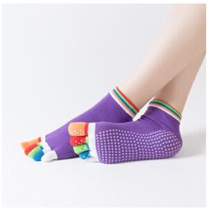 GreenZech Purple Women Anti Slip Yoga Socks - 5 Fingers Toe Ballet GreenZech Purple Women Anti Slip Yoga Socks - 5 Fingers Toe Ballet