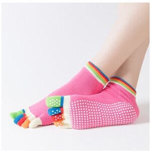 GreenZech (Colorful Red) Women Anti Slip Elastic Yoga Socks 5 Fingers Toe Ballet Girls Pil GreenZech (Colorful Red) Women Anti Slip Elastic Yoga Socks 5 Fingers Toe Ballet Girls Pil