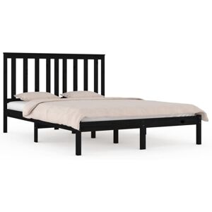 (black, 140 x 190 cm) vidaXL Solid Wood Pine Bed Frame Wooden Bedstead Bed Base (black, 140 x 190 cm) vidaXL Solid Wood Pine Bed Frame Wooden Bedstead Bed Base