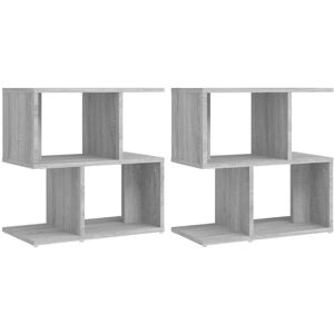 (grey sonoma, 2) vidaXL 1/2x Bedside Cabinet Chipboard Home Telephone Stand Set (grey sonoma, 2) vidaXL 1/2x Bedside Cabinet Chipboard Home Telephone Stand Set