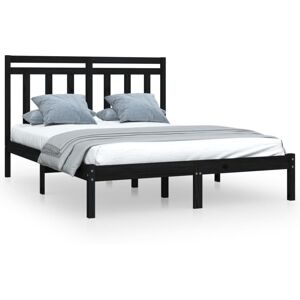 (black, 140 x 190 cm) vidaXL Solid Wood Bed Frame Bedroom Bedstead Bed Base Mult (black, 140 x 190 cm) vidaXL Solid Wood Bed Frame Bedroom Bedstead Bed Base Mult