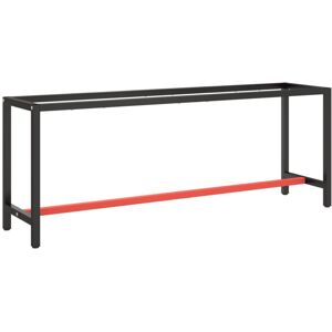 vidaXL Work Bench Frame Matte Black and Matte Red Metal Table Frame Bracket vidaXL Work Bench Frame Matte Black and Matte Red Metal Table Frame Bracket