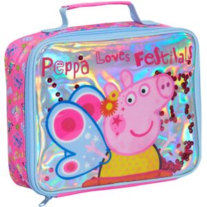 (One Size) Luxury Peppa Pig Lunch Bag Girls Pink School Nursery Sequin Insulated (One Size) Luxury Peppa Pig Lunch Bag Girls Pink School Nursery Sequin Insulated