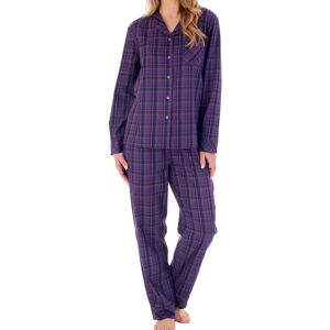 (Purple, 16/18) Slenderella PJ02222-PP Women's Purple Check Print Revere Pyjama (Purple, 16/18) Slenderella PJ02222-PP Women's Purple Check Print Revere Pyjama