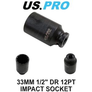 US PRO Tools 33mm 1/2" DR VW Golf Front Axle 12pt Impact Hub Nut Socket 3431 US PRO Tools 33mm 1/2" DR VW Golf Front Axle 12pt Impact Hub Nut Socket 3431