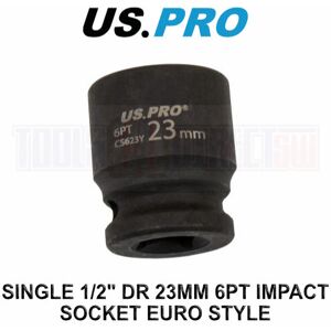 US PRO Tools 23mm Impact Socket 1/2" Drive 6 Point Single Hex 3824 US PRO Tools 23mm Impact Socket 1/2" Drive 6 Point Single Hex 3824