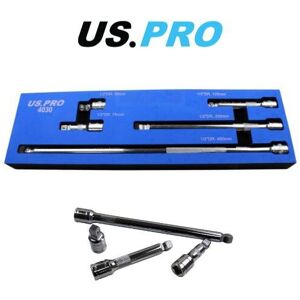 US PRO Tools 5pc 1/2" dr Wobble Extension Bars Set 50, 75, 125, 250 & 450mm 4030 US PRO Tools 5pc 1/2" dr Wobble Extension Bars Set 50, 75, 125, 250 & 450mm 4030