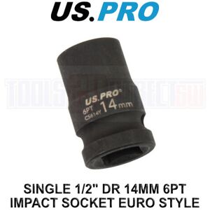 US PRO Tools 14mm Impact Socket 1/2" Drive 6 Point Single Hex 3816 US PRO Tools 14mm Impact Socket 1/2" Drive 6 Point Single Hex 3816