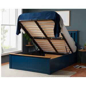 Denbeigh Double Ottoman Bed Navy Blue - Bed Frame Denbeigh Double Ottoman Bed Navy Blue - Bed Frame