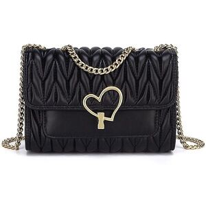 Unbranded (Black) Lingge Leather Handbag Women Leather Crossbody Bag Heart Pattern Shoulde Unbranded (Black) Lingge Leather Handbag Women Leather Crossbody Bag Heart Pattern Shoulde