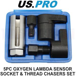 US PRO Tools 5pc Oxygen Lambda Sensor Socket, Sockets & Thread Chaser Set, 7062 US PRO Tools 5pc Oxygen Lambda Sensor Socket, Sockets & Thread Chaser Set, 7062