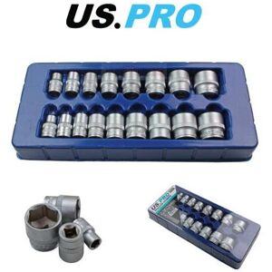 US PRO Tools 17pc 3/8 Dr Shallow Sockets Satin Finish 8 - 24mm 3256 US PRO Tools 17pc 3/8 Dr Shallow Sockets Satin Finish 8 - 24mm 3256