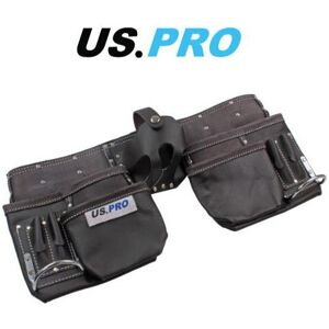 US PRO Tools Heavy Duty Leather Double Tool Belt Oil Tanned 11 Pockets 2302 US PRO Tools Heavy Duty Leather Double Tool Belt Oil Tanned 11 Pockets 2302
