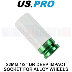 US PRO Tools Single 1/2" Dr 22mm Deep Impact Alloy Wheel Socket 3843 US PRO Tools Single 1/2" Dr 22mm Deep Impact Alloy Wheel Socket 3843