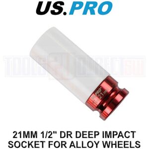 US PRO Tools Single 1/2" Dr 21mm Deep Impact Alloy Wheel Socket 3842 US PRO Tools Single 1/2" Dr 21mm Deep Impact Alloy Wheel Socket 3842