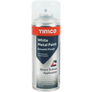Timco White Metal Paint Smooth Finish 380ml (1 Pack Can) Timco White Metal Paint Smooth Finish 380ml (1 Pack Can)