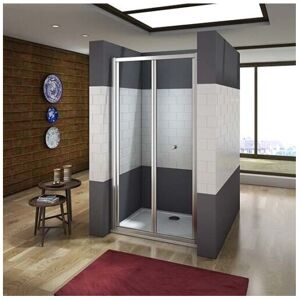 AICA Bi fold Door Shower Enclosure 760X1850mm Walk In 5mm Safety Glass AICA Bi fold Door Shower Enclosure 760X1850mm Walk In 5mm Safety Glass