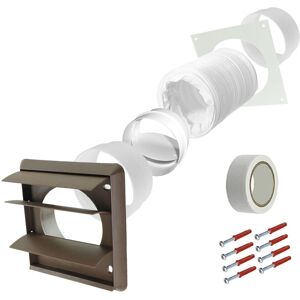 SPARES2GO Universal Tumble Dryer Vent Kit Non Return Flap Exterior Wall Venting (Brown, 4" SPARES2GO Universal Tumble Dryer Vent Kit Non Return Flap Exterior Wall Venting (Brown, 4"