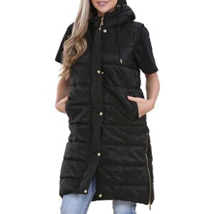 A2Z (20-22, Black) Ladies Down Vest Oversized Gilet Long Line Jacket A2Z (20-22, Black) Ladies Down Vest Oversized Gilet Long Line Jacket