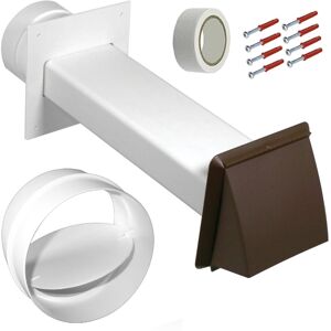 SPARES2GO Universal Tumble Dryer Vent Kit Non Return Flap Exterior Wall Pipe Duct (Brown, SPARES2GO Universal Tumble Dryer Vent Kit Non Return Flap Exterior Wall Pipe Duct (Brown,