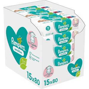 Pampers Sensitive Baby Wipes (15x80) For Newborn, Fragrance Free Pampers Sensitive Baby Wipes (15x80) For Newborn, Fragrance Free