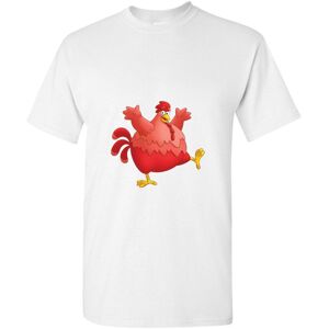 Gildan (M) Red Fat Chubby Chicken Bird Cock Cartoon Art White Men T Shirt Tee Top Gildan (M) Red Fat Chubby Chicken Bird Cock Cartoon Art White Men T Shirt Tee Top